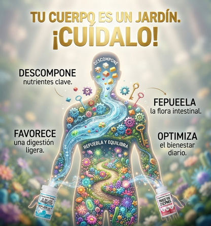 "El Dúo Definitivo para tu Bienestar: Probióticos + Enzimas."