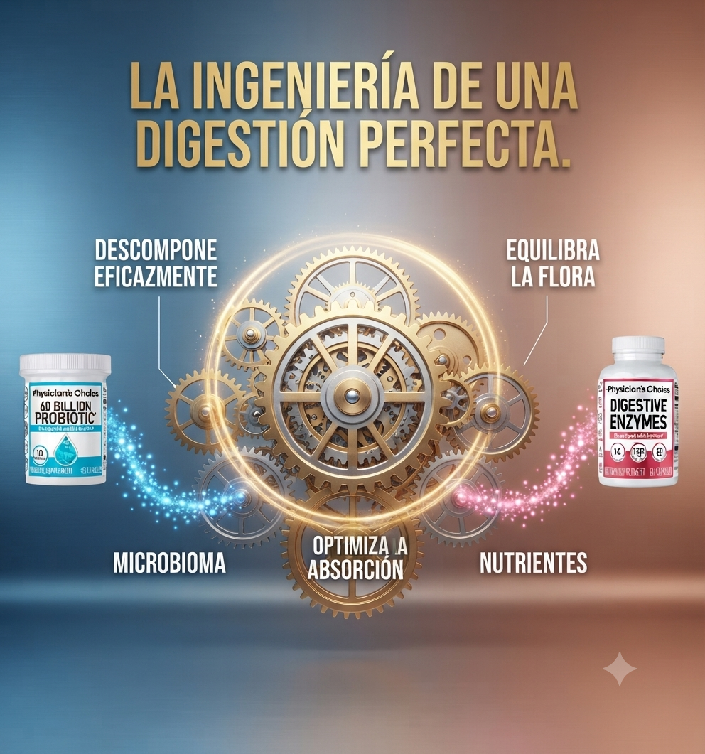 "El Dúo Definitivo para tu Bienestar: Probióticos + Enzimas."